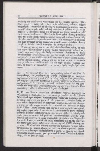 Rozmowa z b. płk. Ryszardem J. Kuklińskim