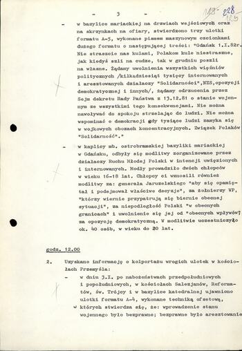 Notatki dot. Sytuacji w środowiskach kontrolowanych przez Departament IV MSW 3-4.01.1982