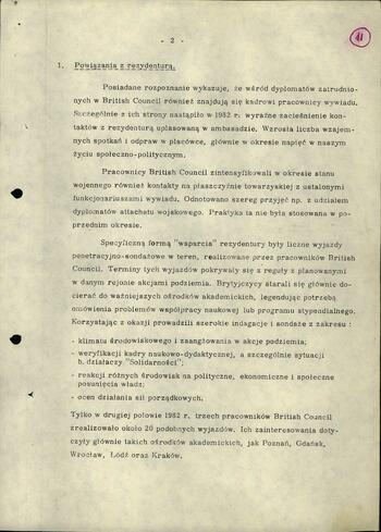 Informacja dot. działalności Instytutu Brytyjskiego w Polsce w okresie stanu wojennego 19.03.1983