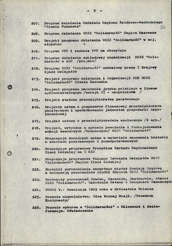 Wykaz literatury wydanej poza cenzurą przez NSZZ "S" oraz inne wydawnictwa