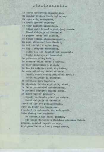Wiersz „Do generała”