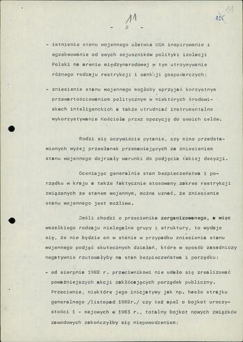 Uwagi dotyczące zniesienia stanu wojennego