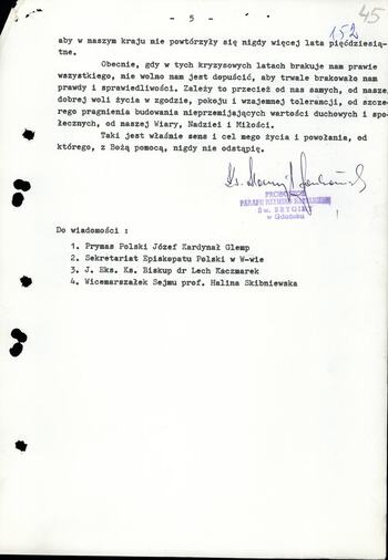 Korespondencja ks. Jankowski - gen. Kiszczak 06.1983