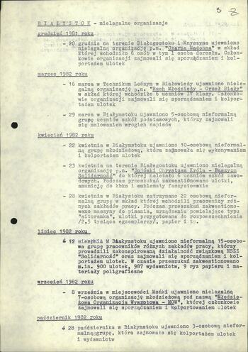 Nielegalne organizacje i grupy ujawnione i zlikwidowane przez jednostki resortu MSW w okresie obowiązywania stanu wojennego