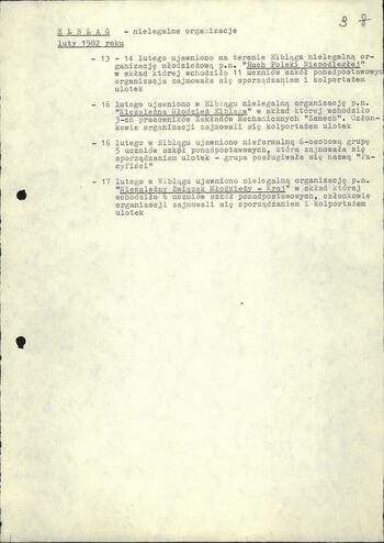 Nielegalne organizacje i grupy ujawnione i zlikwidowane przez jednostki resortu MSW w okresie obowiązywania stanu wojennego