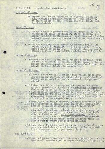 Nielegalne organizacje i grupy ujawnione i zlikwidowane przez jednostki resortu MSW w okresie obowiązywania stanu wojennego