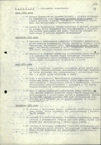 Nielegalne organizacje i grupy ujawnione i zlikwidowane przez jednostki resortu MSW w okresie obowiązywania stanu wojennego