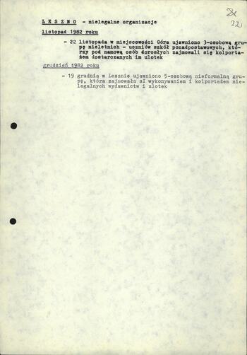 Nielegalne organizacje i grupy ujawnione i zlikwidowane przez jednostki resortu MSW w okresie obowiązywania stanu wojennego