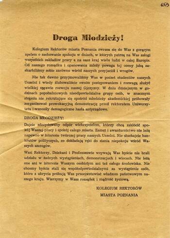 Apel Kolegim Rektorów Miasta Poznania