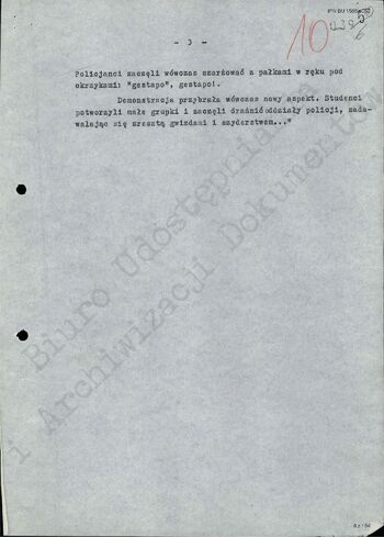 Informacja Departamentu II MSW zdn. 10.03.1968 r.