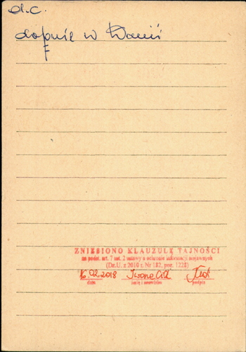 karty z kartoteki "Wyjazdy emigracyjne do Izraela" dot. Aleksandra Forda