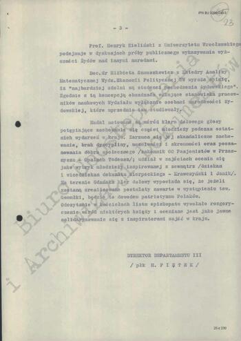 Notatka Departamentu III MSW z dn. 03.04.1968 r.