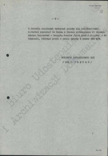 Notatka Departamentu III MSW z dn. 05.04.1968 r.