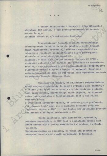 Notatka Departamentu III MSW z dn. 09.04.1968 r.