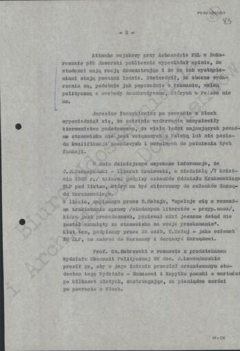 Notatka Departamentu III MSW z dn. 11.04.1968 r.