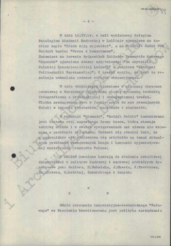 Notatka Departamentu III MSW z dn. 12.04.1968 r.