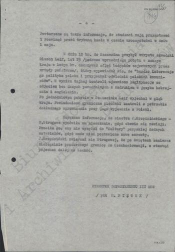 Notatka Departamentu III MSW z dn. 13.04.1968 r.