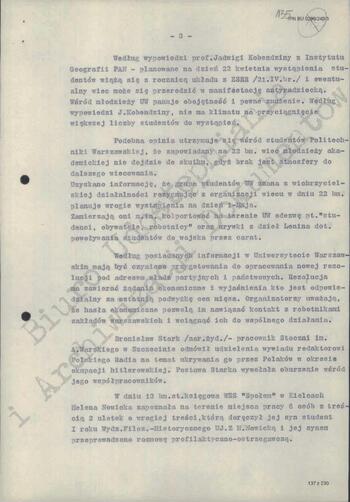 Notatka Departamentu III MSW z dn. 17.04.1968 r.