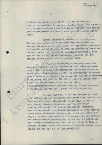Notatka Departamentu III MSW z dn. 19.04.1968 r.