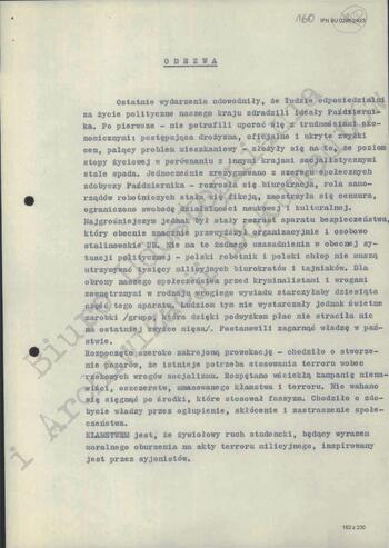 Notatka Departamentu III MSW z dn. 20.04.1968 r.