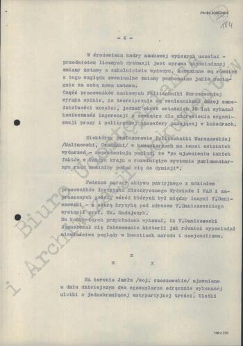 Notatka Departamentu III MSW z dn. 24.04.1968 r.