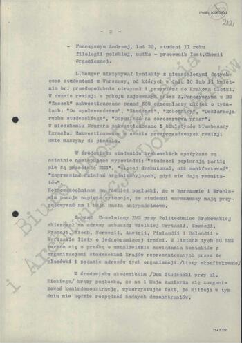 Notatka Departamentu III MSW z dn. 28.04.1968 r.