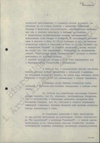 Notatka Departamentu III MSW z dn. 29.04.1968 r.