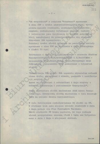 Notatka Departamentu III MSW z dn. 30.04.1968 r.
