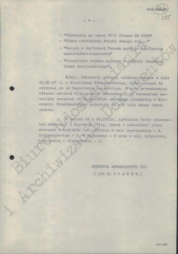 Notatka Departamentu III MSW z dn. 30.04.1968 r.