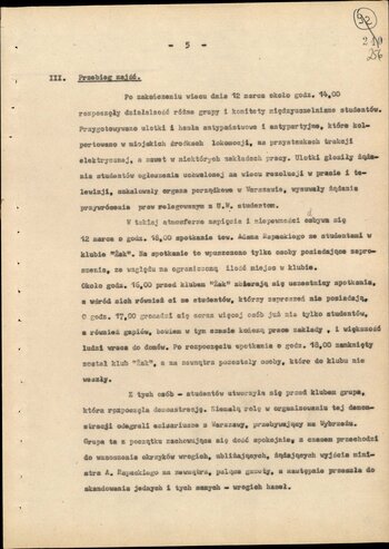 Informacja opisująca działania jednostek Milicji Obywatelskiej