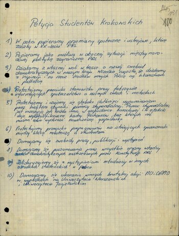 Sprawa obiektowa dot. ujawnienia autorów i kolporterów nielegalnych ulotek, plakatów i petycji