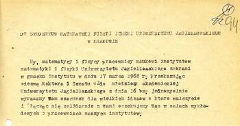 Apele i odezwy studentów Krakowa
