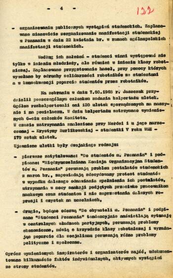 Informacja SB w Poznaniu z dn. 10.04.1968 r.