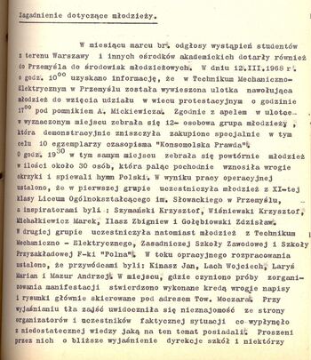 Pisma wewnętrzne KWMO woj. rzeszowskiego