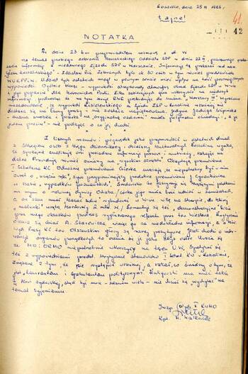 Materiały operacyjne dot. sytuacji kryptonim "KRAJ" (1968)