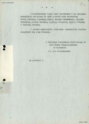 Dokumenty dot. przedstawienia "Dziadów"