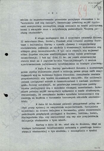 Informacja Dyrektora Departamentu II MSW