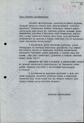 Informacja Dyrektora Departamentu II MSW