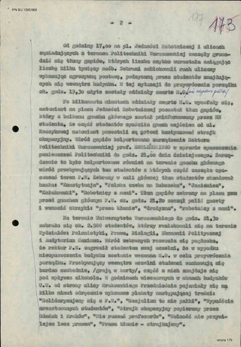 Informacja I Zastępcy Komendanta Stołecznego MO ds. SB