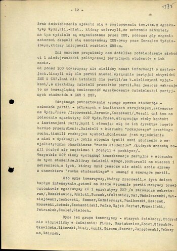 Ocena wydarzeń marcowych na Uniwersytecie Wrocławskim w dn. 9–23 III 1968 r.