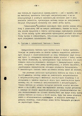 Ocena wydarzeń marcowych na Uniwersytecie Wrocławskim w dn. 9–23 III 1968 r.
