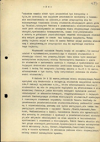 Ocena wydarzeń marcowych na Uniwersytecie Wrocławskim w dn. 9–23 III 1968 r.