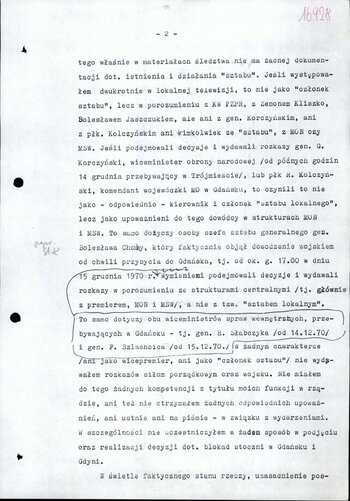 Protokół przesłuchania podejrzanego Stanisława Kociołka z dnia 27 września 1994 r.