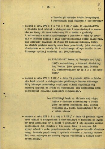 Informacja dot. przebiegu zajść na terenie woj. gdańskiego 11.01.1971 r.