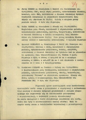Informacja dot. strajków okupacyjnych na terenie województwa gdańskiego 12.02.1971 r.
