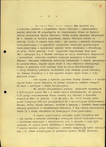 Informacja z wydarzeń na terenie miasta Gdyni w dniu 17 grudnia 1970 r.