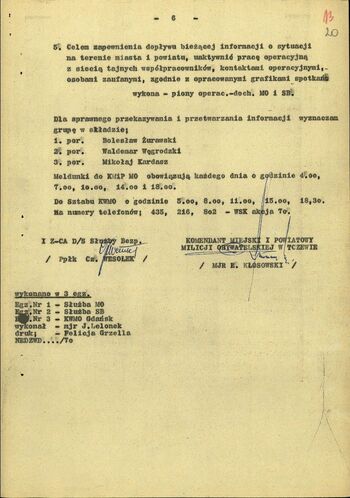 Plan przedsięwzięć związanych z realizacją akcji "Jesień '70"