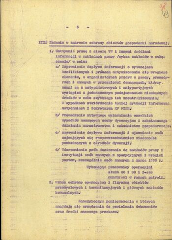 Plan przedsięwzięć związanych z realizacją akcji "Jesień '70"