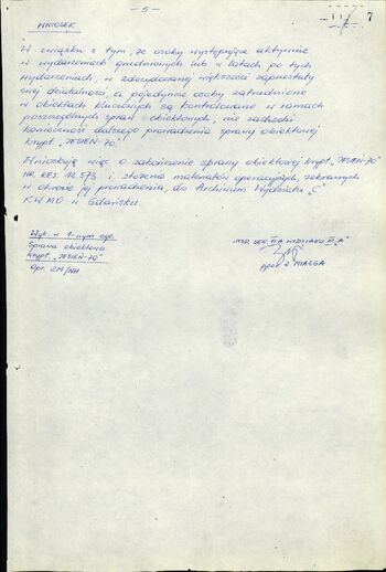 Sprawa obiektowa jesień 1970 r