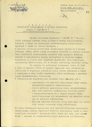 Sprawa obiektowa jesień 1970 r